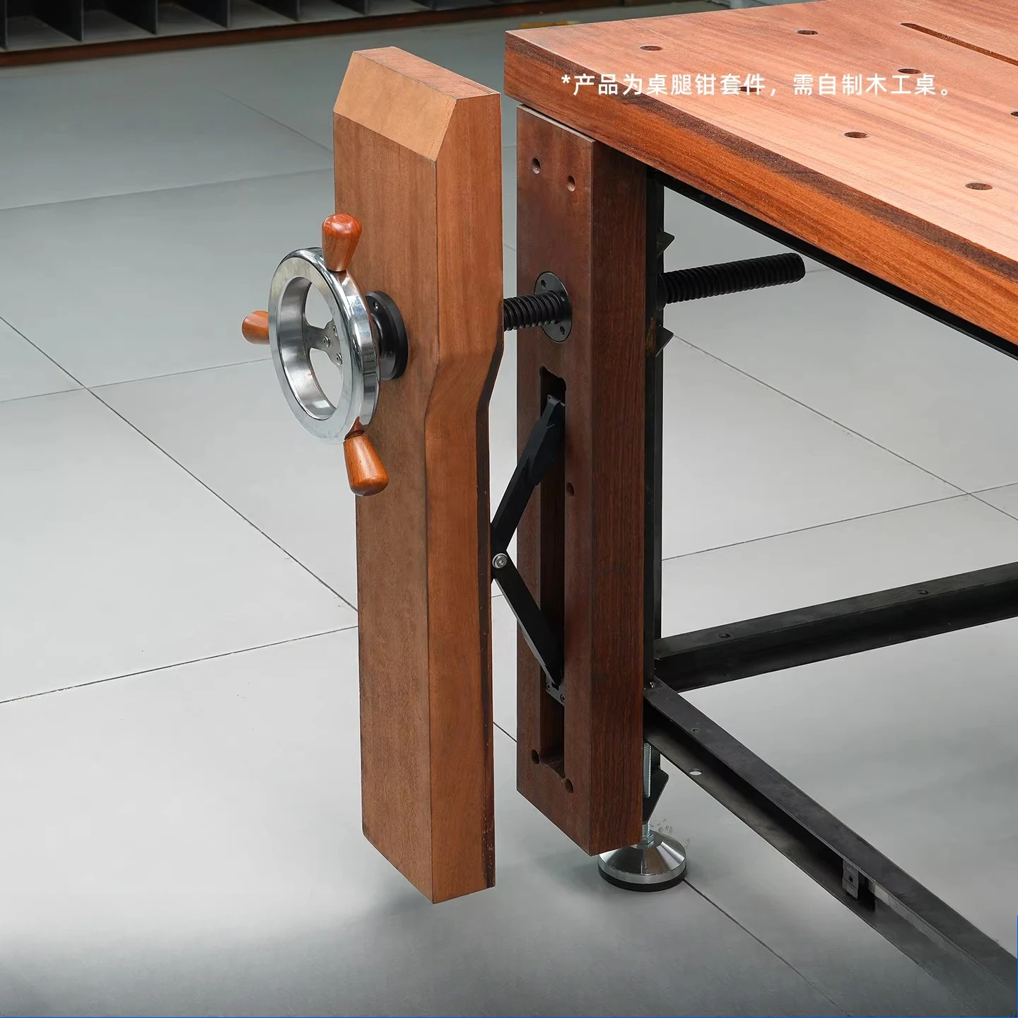 Woodworking Table Inertia Leg Clamp, Large Handwheel & Knob, Parallel X Bracket, DIY Workbench Accessories
