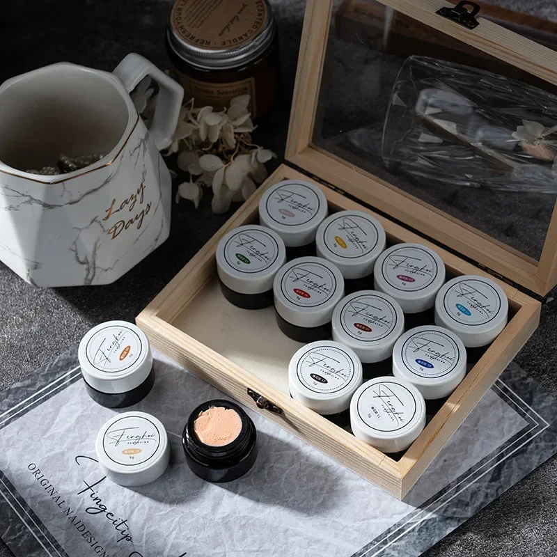 12 لون منحوتة هلام مسمار البولندية لتقوم بها بنفسك البلاستيسين UV LED هلام الورنيش ثلاثية الأبعاد النمذجة النحت هلام ورنيش لمسمار الفن تصميم مانيكير