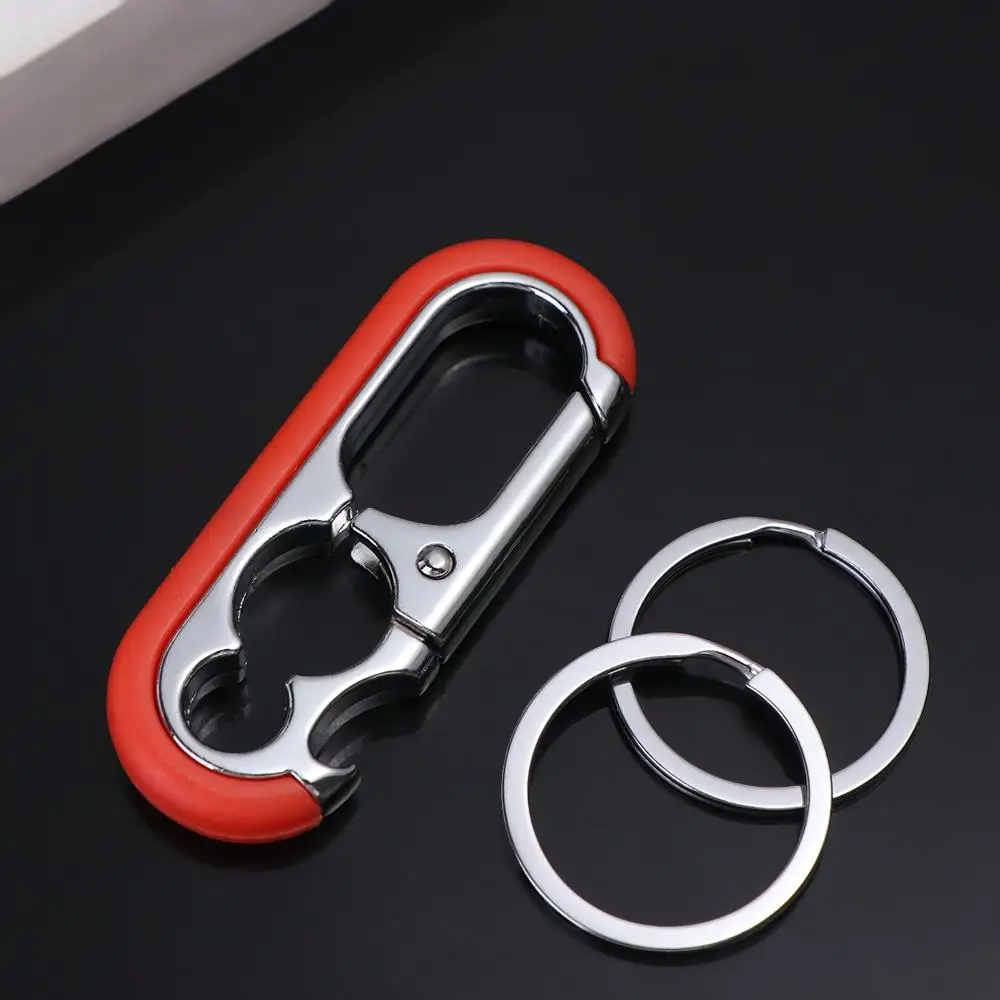 Keys Organizer Waist Buckle Business Metal Key Ring Car Keychain Car Key Holder Bottle Opener Key Chain Double Ring  Keychain