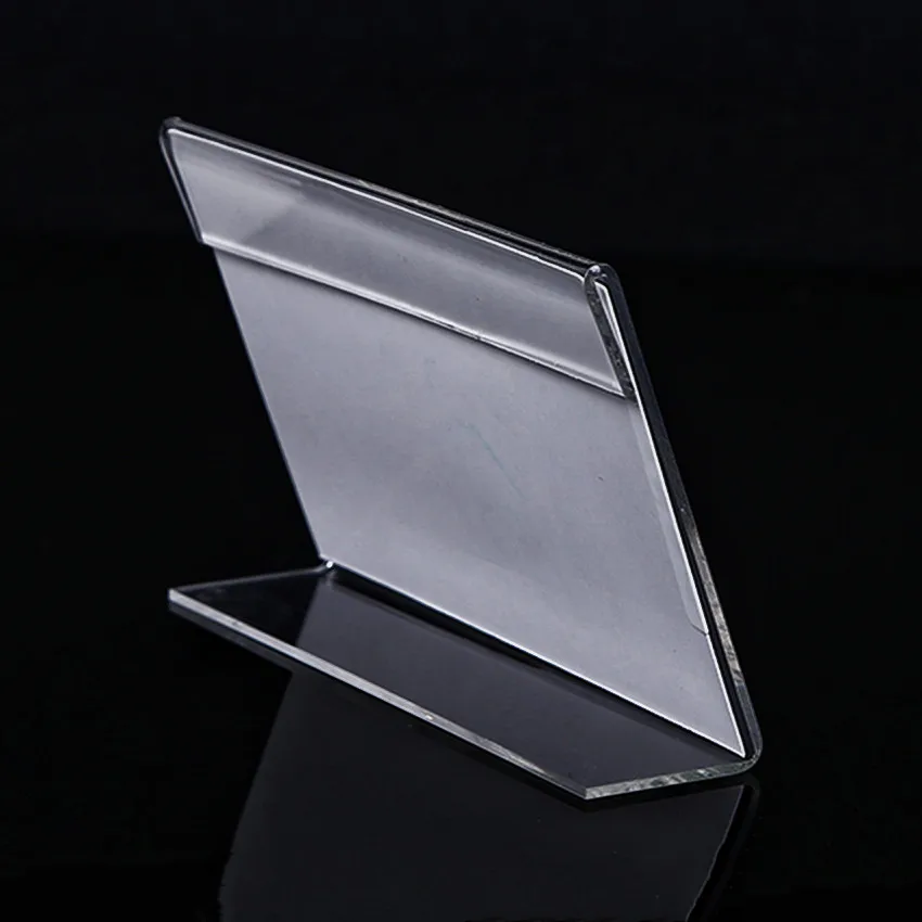 T2mm A4A5 Acrylic Sign Display Price Card Tag Paper Promotion Table Label Holders L Stands Clear Horizontal 1Pack