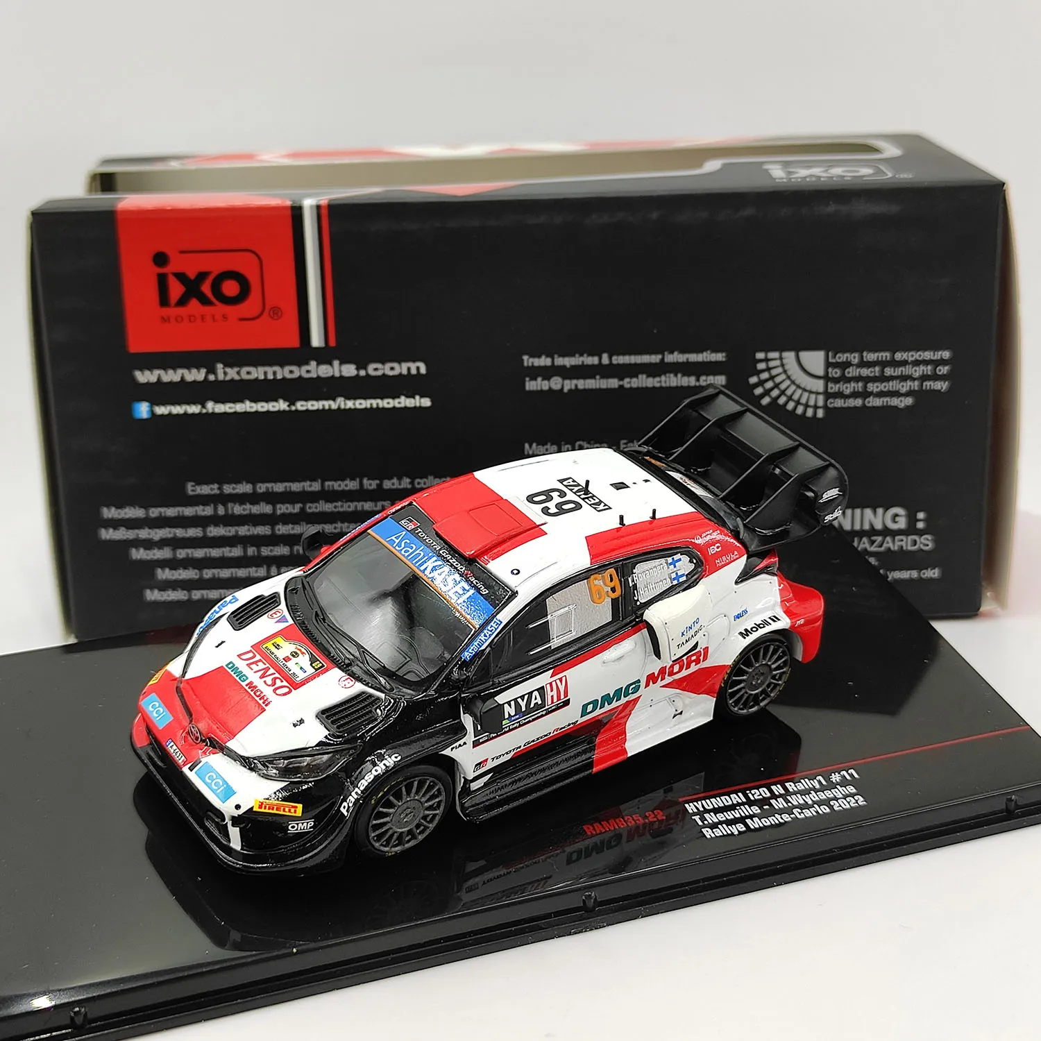 

Diecast IXO 1/43 Scale Hyundai I20 N Rally1 #69 2022 Monaco Rally Alloy Car Model Collectible Toy Gift Souvenir Display Ornament