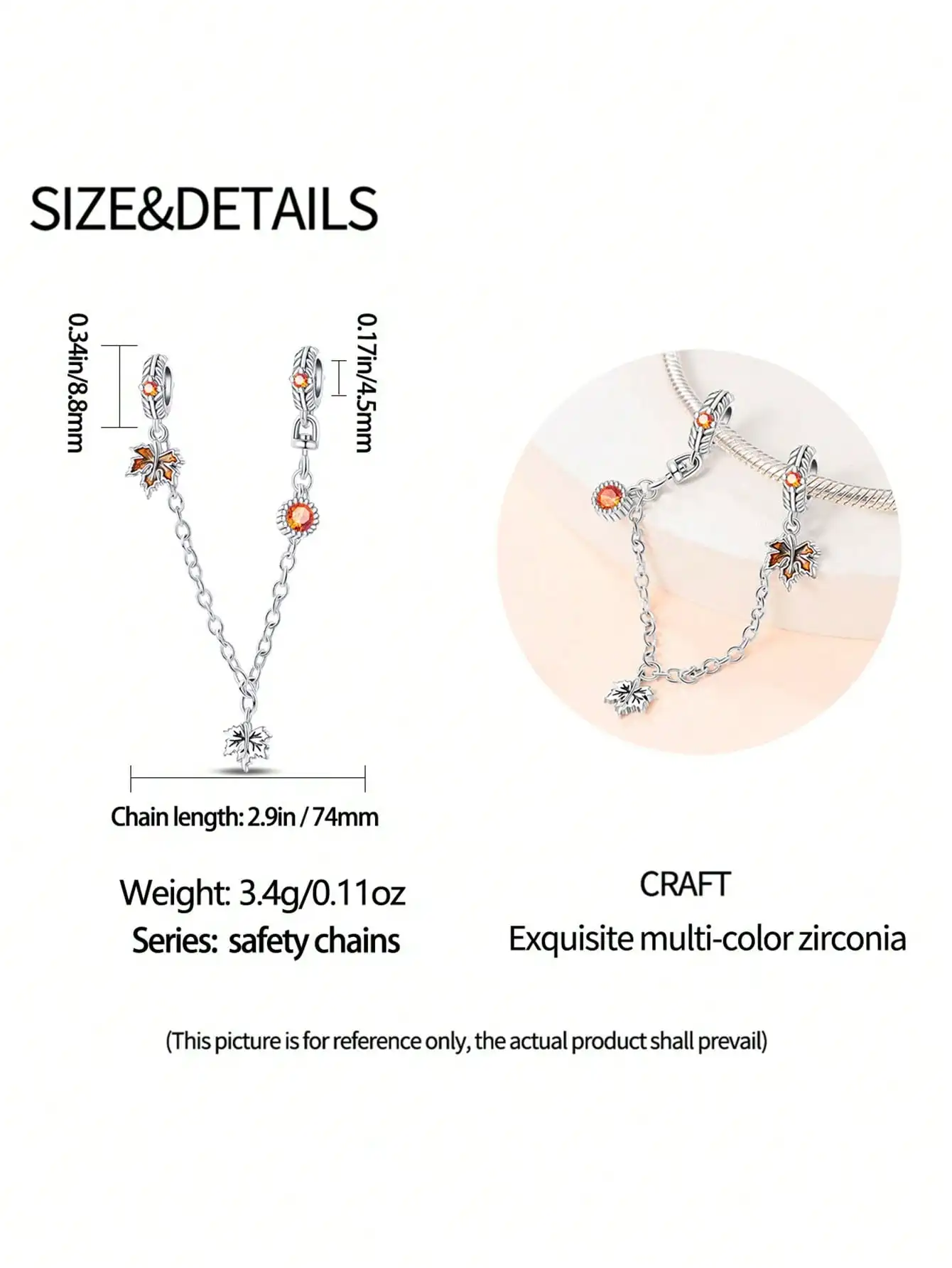 سحر الفضة الألوان مابل ليف حبة لسوار الأصلي DIY الخرز سحر المجوهرات صنع هدية للنساء STYFNE