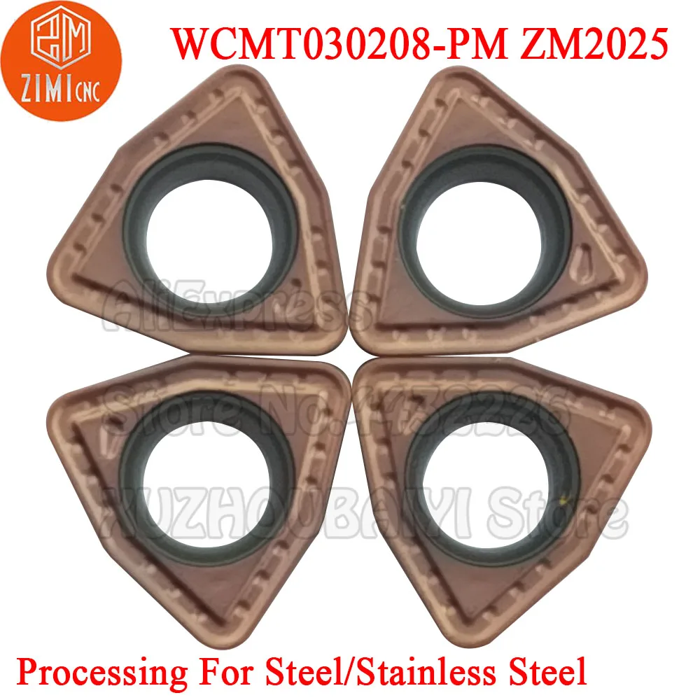 10pcs WCMT030208-PM ZM2025 WCMT030208 PM WCMT 030208 Carbide U Drill Inserts Indexable Turning Tools Cutter Lathe U-Drill Blade