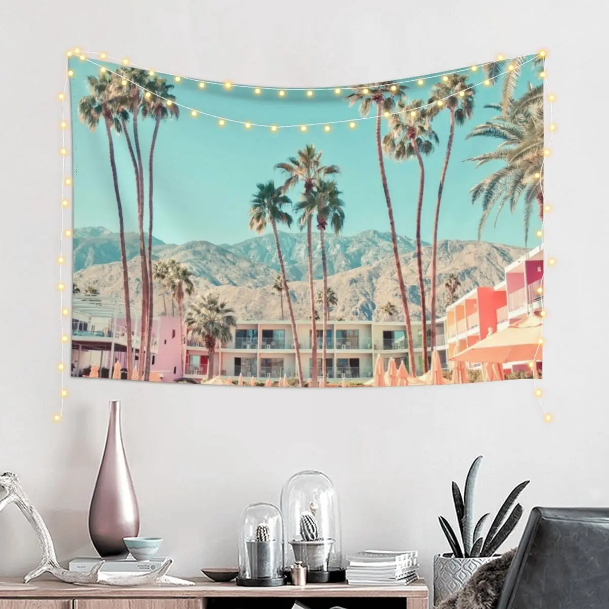 Palm Springs Hotel Saguaro Tapestry Home Decoration Accessories Bathroom Decor Wall Art Tapestry