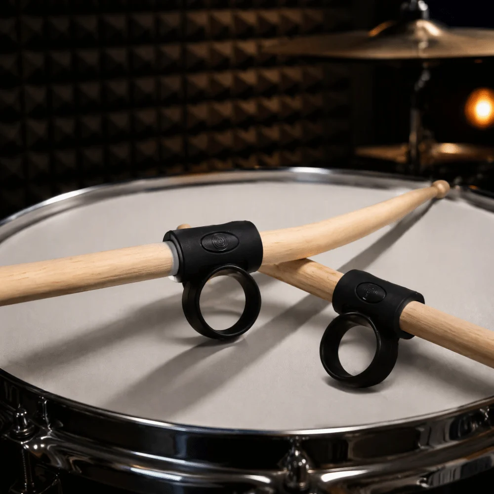 2PCS 5# Size Drumstick Control Clip Finger Ring Design Black Drumstick Finger Ring Silicone Anti Slip Drumstick Grip