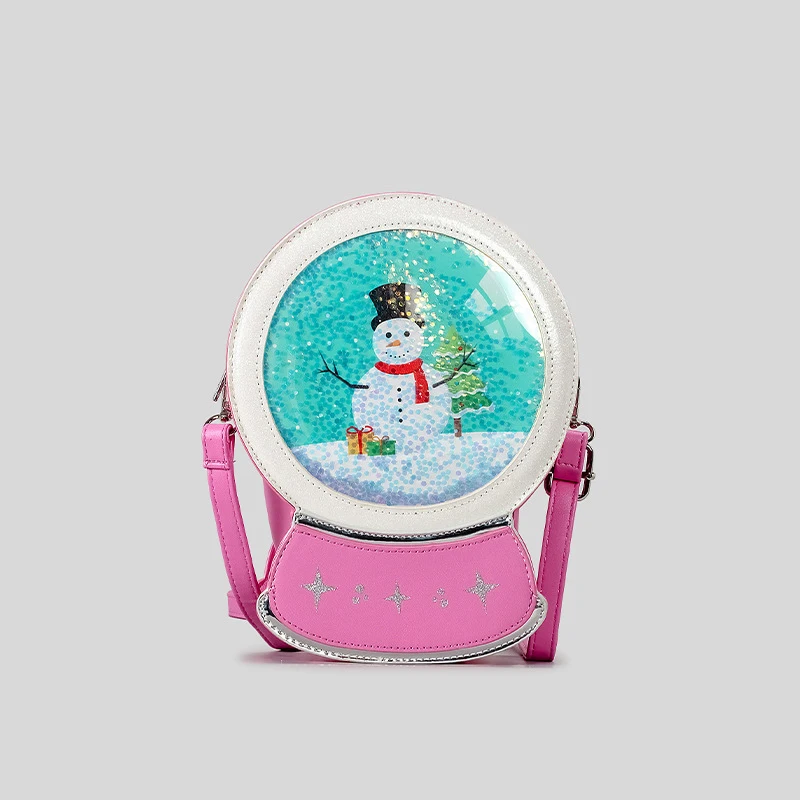 

Christmas Snowman Pattern Makeup Mirror Design Women Shoulder Bags Funny Cute Crossbody Bag for Girls Novelty Small Phone Purses