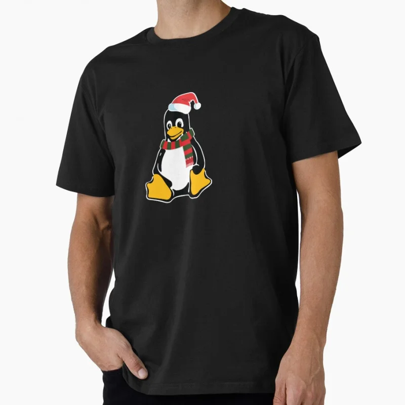 

Christmas Tux Linux penguin funny Gift t shirt for Software Engineer Graphic clothes Developer Large size Tops 100% cotton Tee