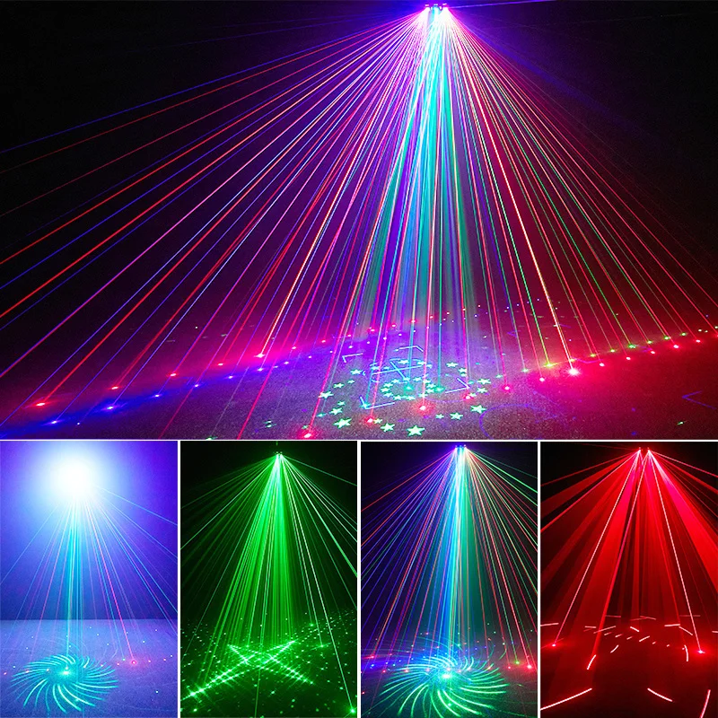 Vendita calda Nuovo 21 LED Proiettore da discoteca Emettitore UV Strobe Flash Stage Laser Home Party RGBW Effetto fascio Controllo DMX KTV Discoteche