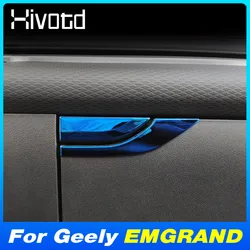 Car Stainless Steel Glove Box Front Cigarette Lighter Panel Frame Trim Parts For Geely EMGRAND 2022-2024 Interior Accessories