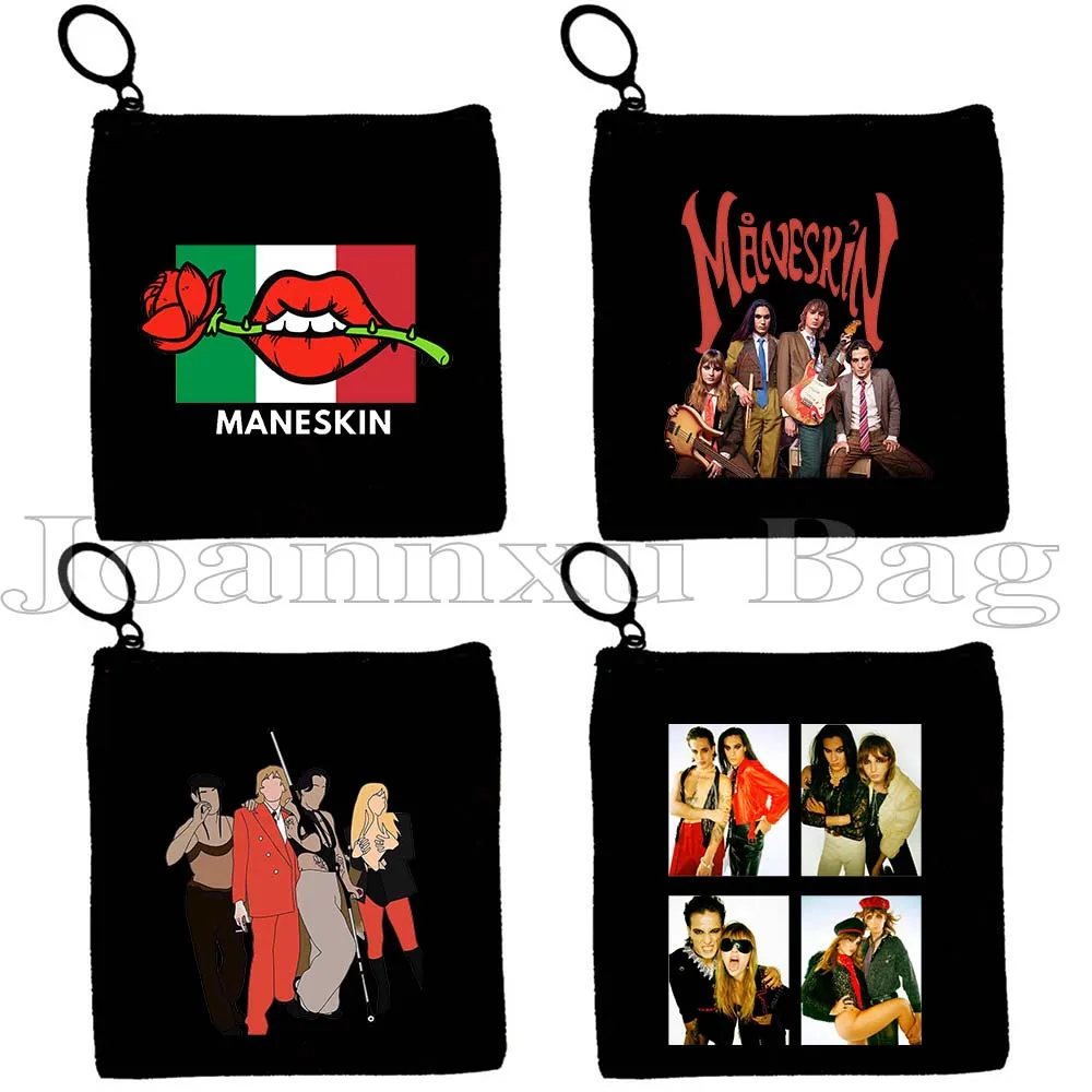 Maneskin Damiano David Italia Music Band MAMMAMIA Victoria Damian Fan Birthday Gifts Canvas Coin Purse Key Case Bag Wallet Pouch