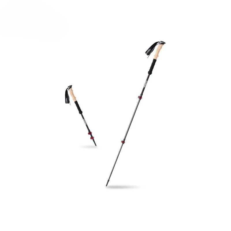 Ultralight Carbon Fiber Trekking Pole 1 pair, Folding Walking, Hiking Sticks, Camping, 3 Section Antishock Alpenstock