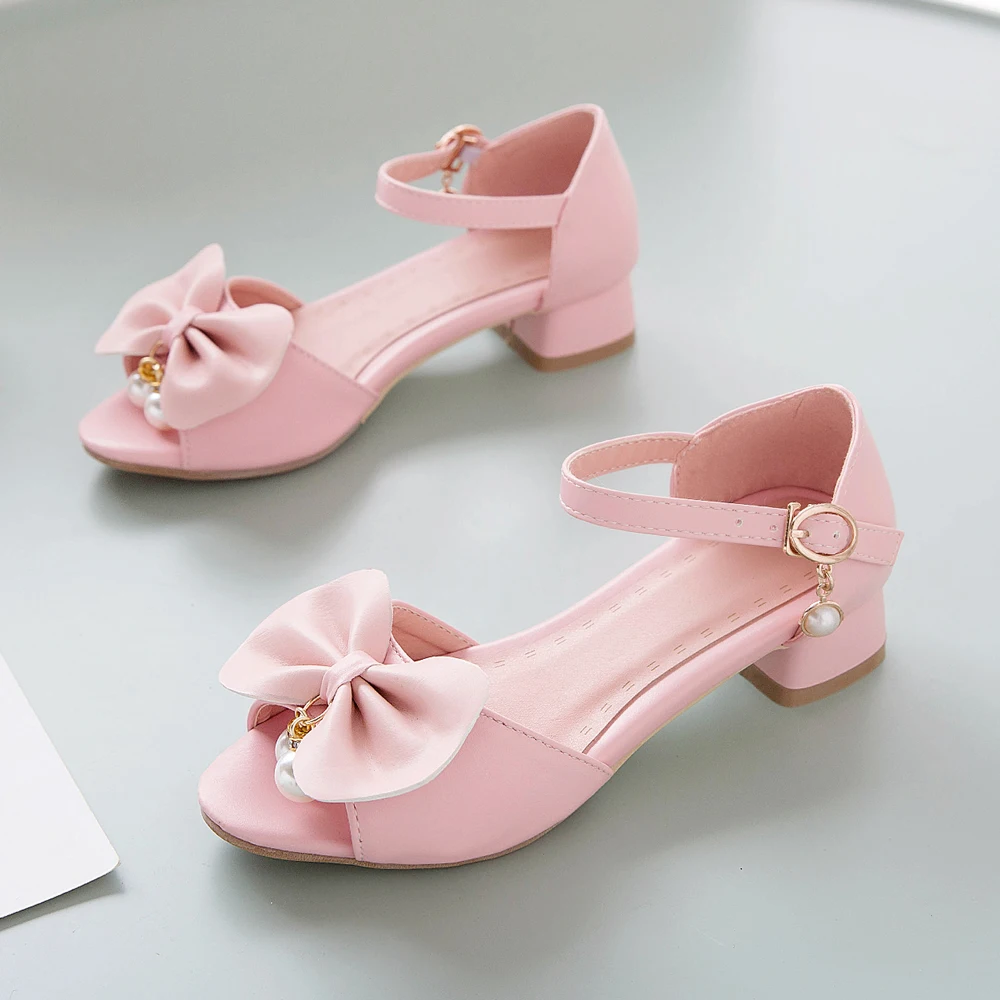 Cute Lolita Sandals For Girls Korean Open Toe High Heels Sweet Princess Shoes Fashionable 2024 Summer New Single Shoes