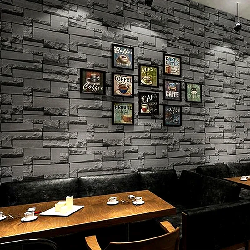 Ziegelstein-Tapete zum Abziehen und Aufkleben, graue Ziegelstein-Selbstklebende Tapete, Kunststein-Kontaktpapier, abnehmbar für Schlafzimmer