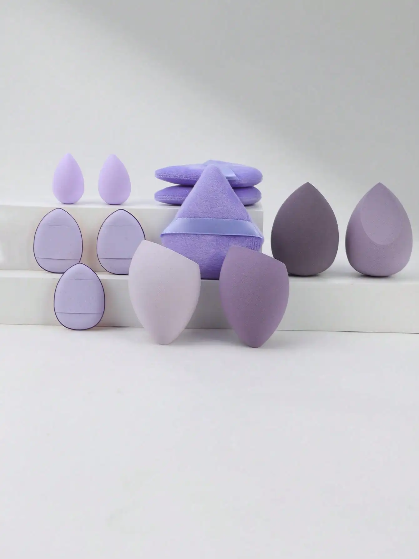 12-Pack Water Drop Beauty Egg & Finger Powder Puff Set Sponge Applicator For  Foundation Concealer Daily Cosmetic Makeup Tools