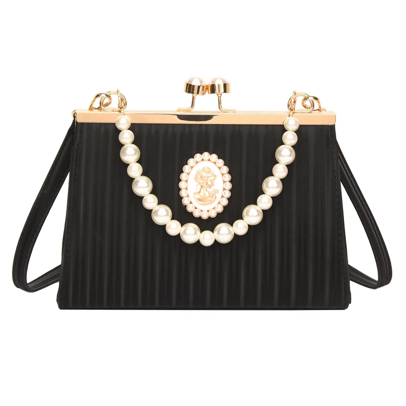 luxury designer lady crossbody bags Wedding evening bag with pearls elegant bags for women banquet fashion handbags for women