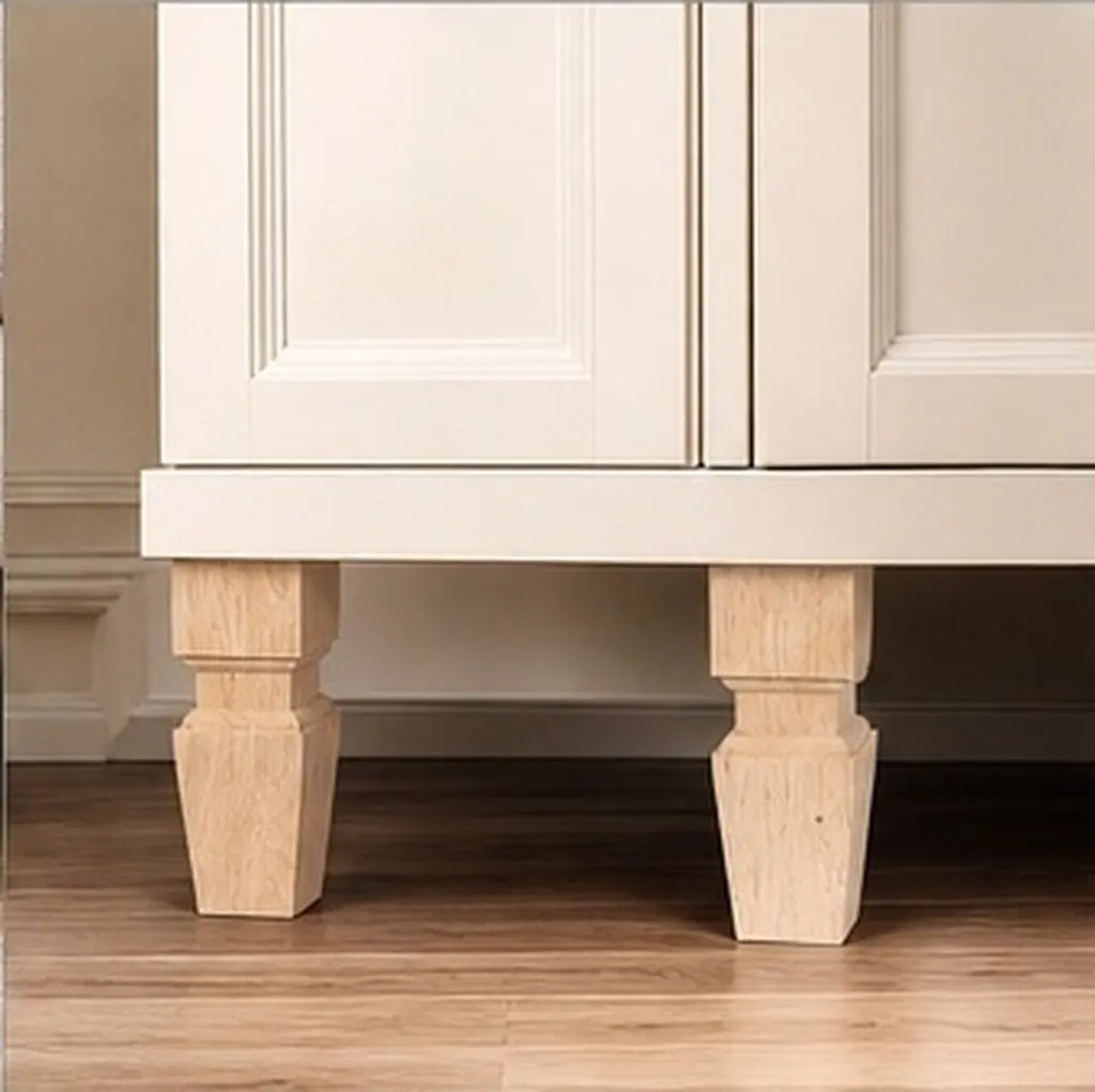 2Pcs Solid Wood Sofa Legs Elegant European Design Heavy Duty Furniture Legs Replacement Anti-Slip Wood Feet for Cabinet Couch