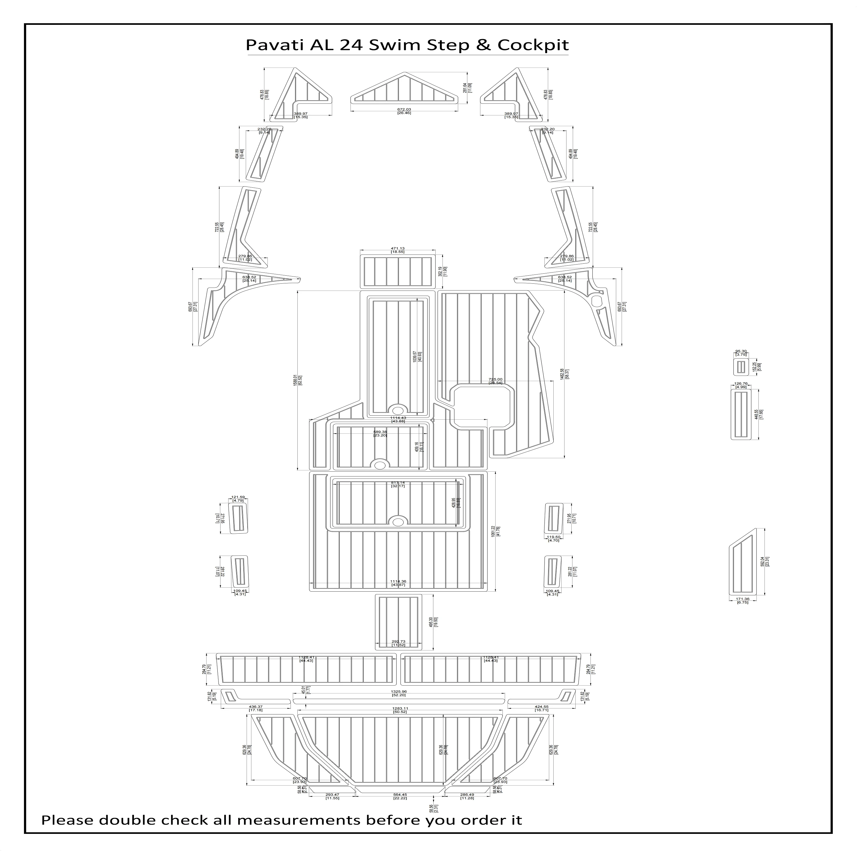 

Pavati AL 24 Swim Step Cockpit Boat EVA Faux Teak Deck Floor Pad