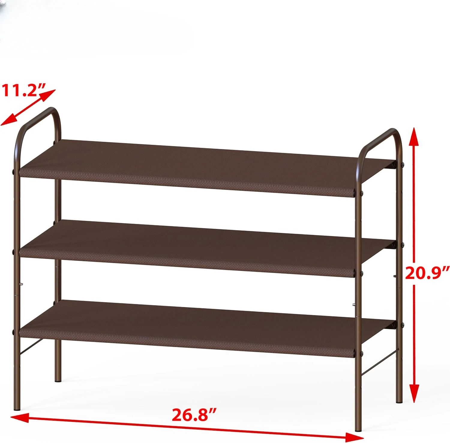 3-Tier Shoe Rack Storage Organizer, Bronze