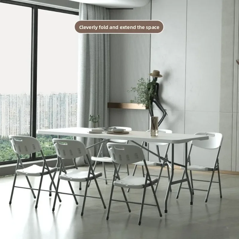 Folding Outdoor Table Portable Trade Show Rectangular Plastic Study Restaurant Dining Picnic Table Desk Table Camping Table