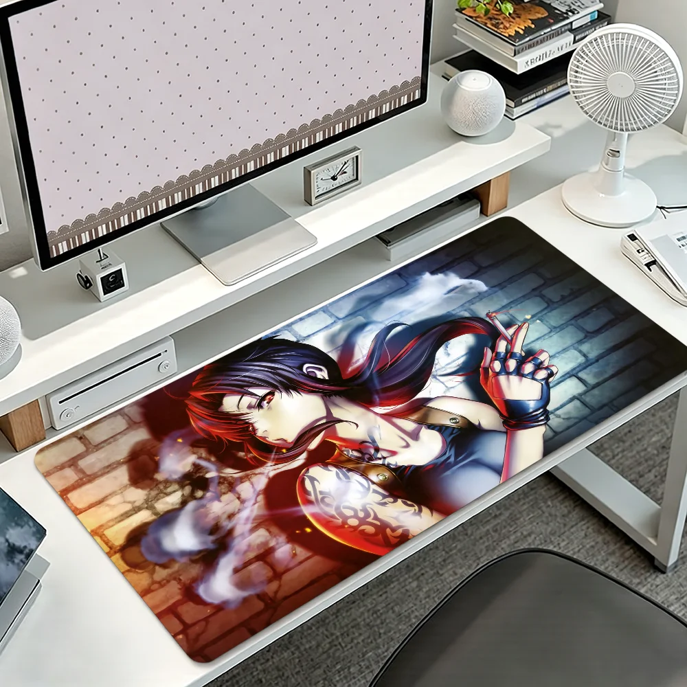 Black L-Lagoon Anime Mouse Pad Non-slip Thickened MousePad Student Gaming Cushion Large Writing Lockedge Office
