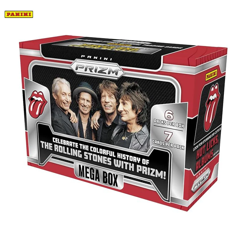 Panini 2025 Prizm Rolling Stones Cards, Trading Card Mega Box, 2 Silver Parallels Per Box, Licensed Limited Edition