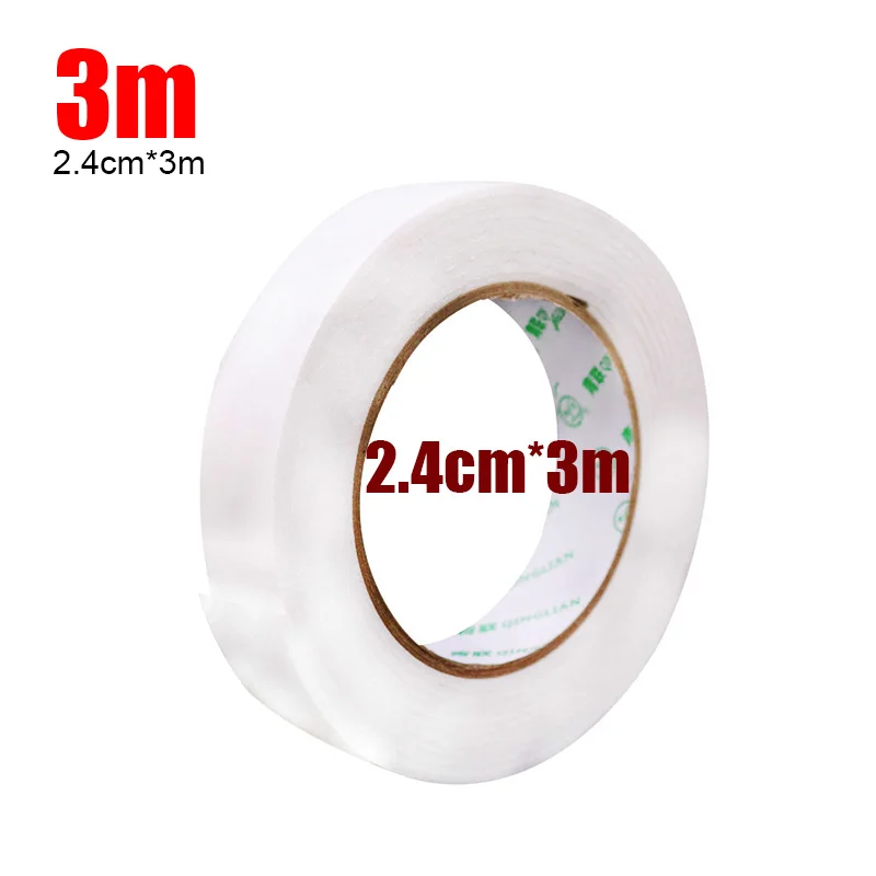 

1 Pcs Length 3m Width 2.4cm White Double sided Tape Multi-functional Stationery Tape Environmental Protection Material