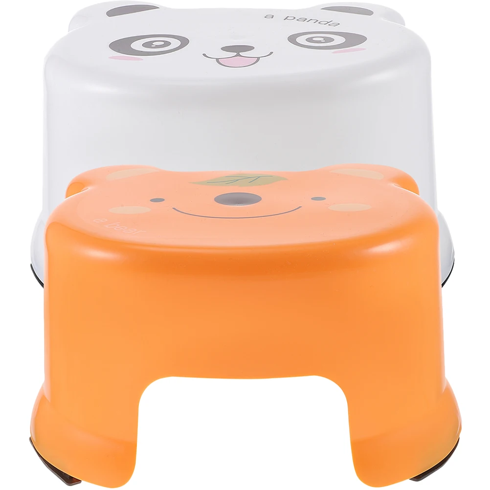 

Plastic Step Stool Kids Bathroom Stool Portable Safe Cartoon Lightweight Strong Family Living Bedroom Office