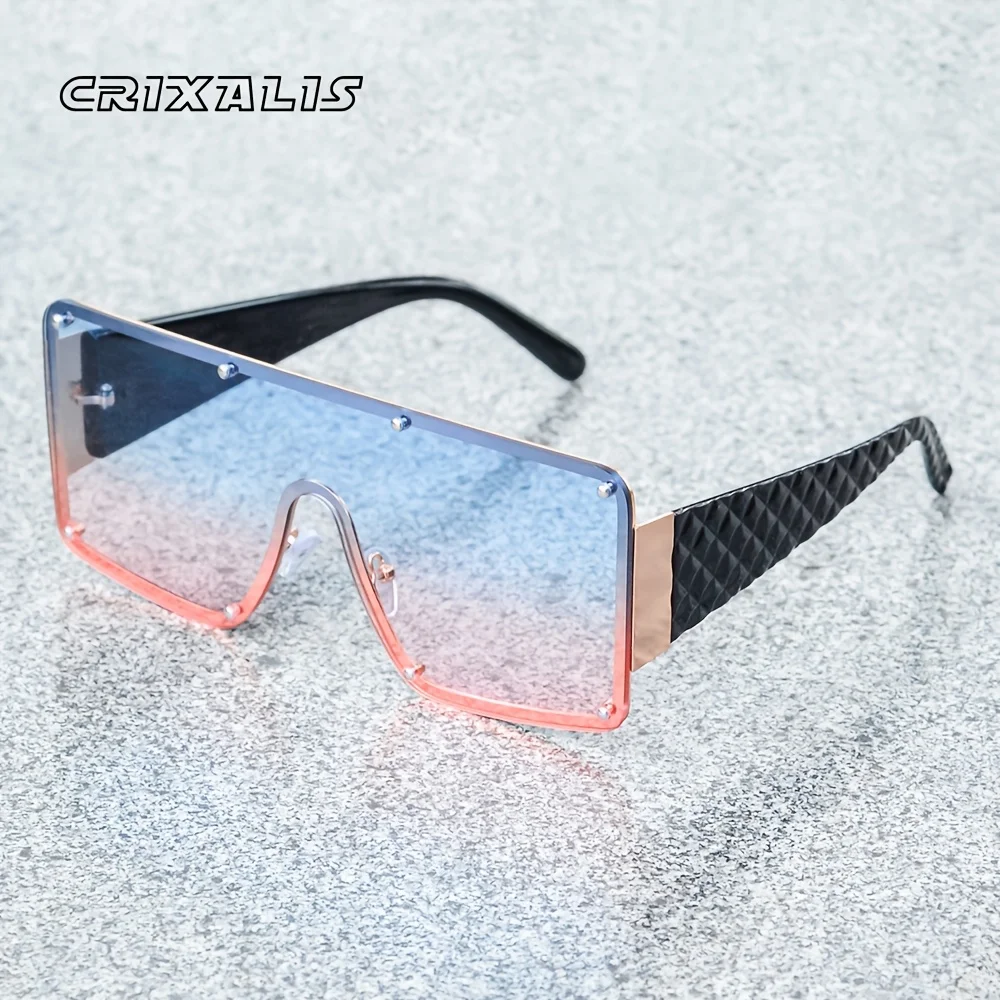 

CRIXALIS Fashion Y2K Sunglasses For Women Square Oversized Anti Glare Driver Mirror Sun Glasses Female UV400 Goggles Male