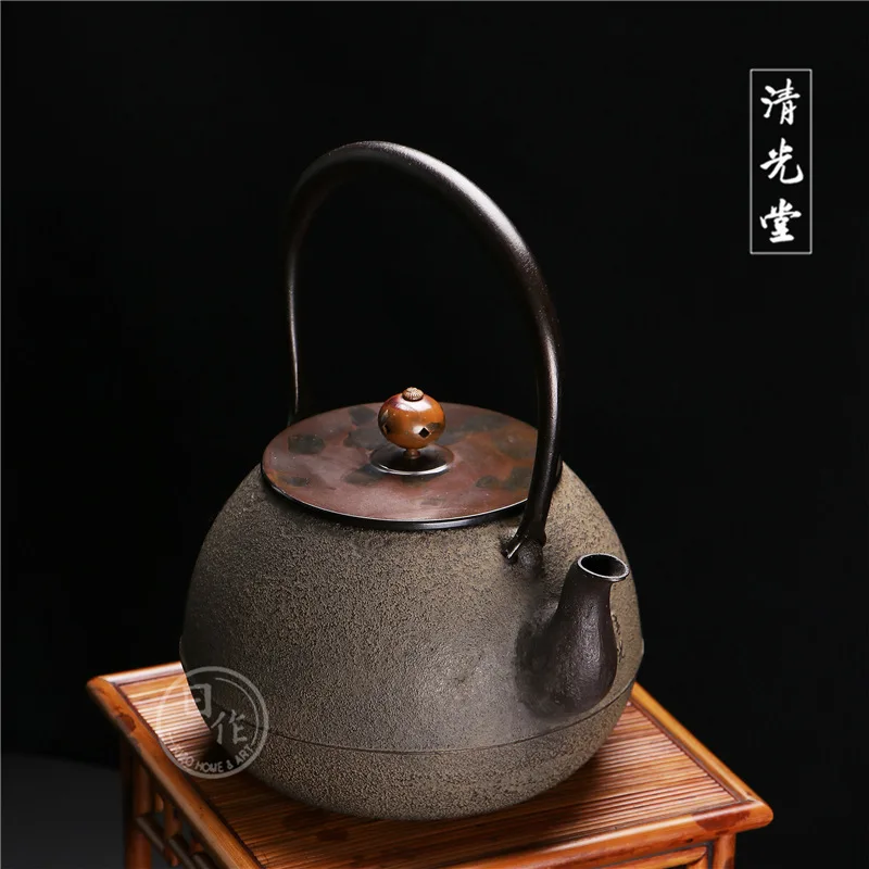 Japan Imported Qingguangtang Iron Pot Long Leisure Iron Bottle Tea Set Water Boiling Kettle