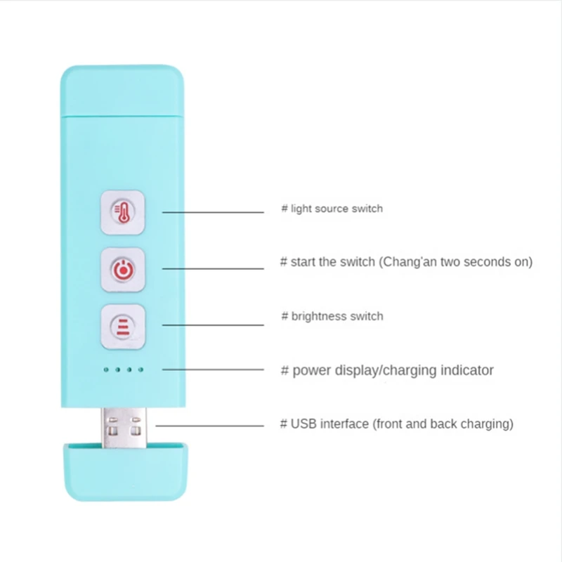 Lampu buku isi ulang USB, lampu baca LED Clip-On portabel, 3 warna dapat diredupkan, sempurna untuk pecinta buku, anak-anak