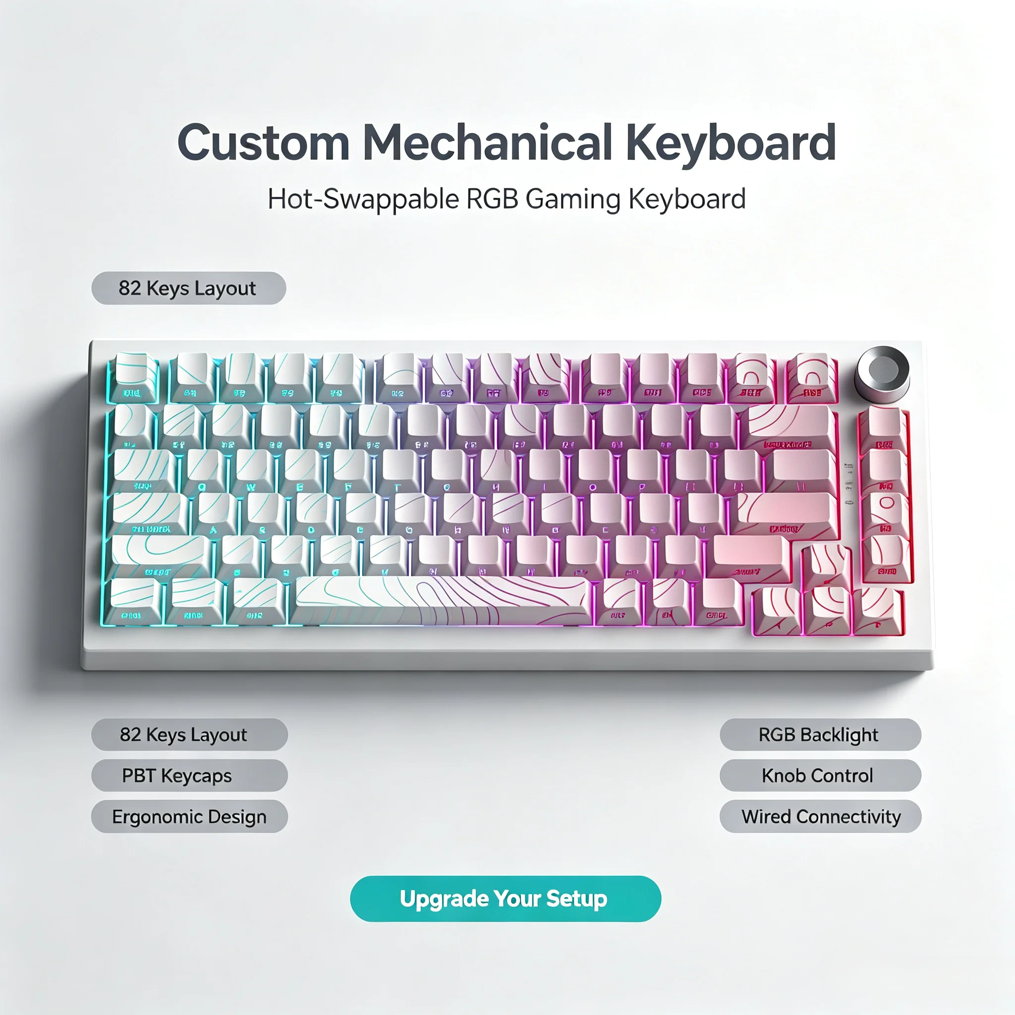 K81 Customized Third Model Wireless Bluetooth Mechanical Keyboard Side Carved for Office And Gaming Use