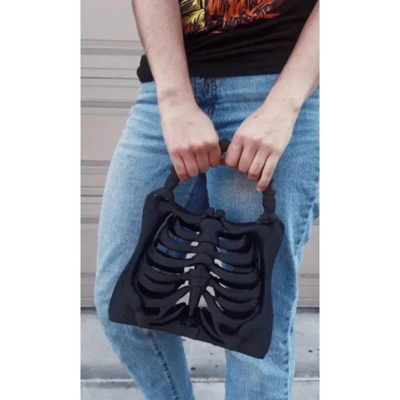 New 3D Printed Skeleton Bone Bag Realistic Skull Crossbody Purse Gothic Halloween Party Accessory For Women Teens Spooky Gift