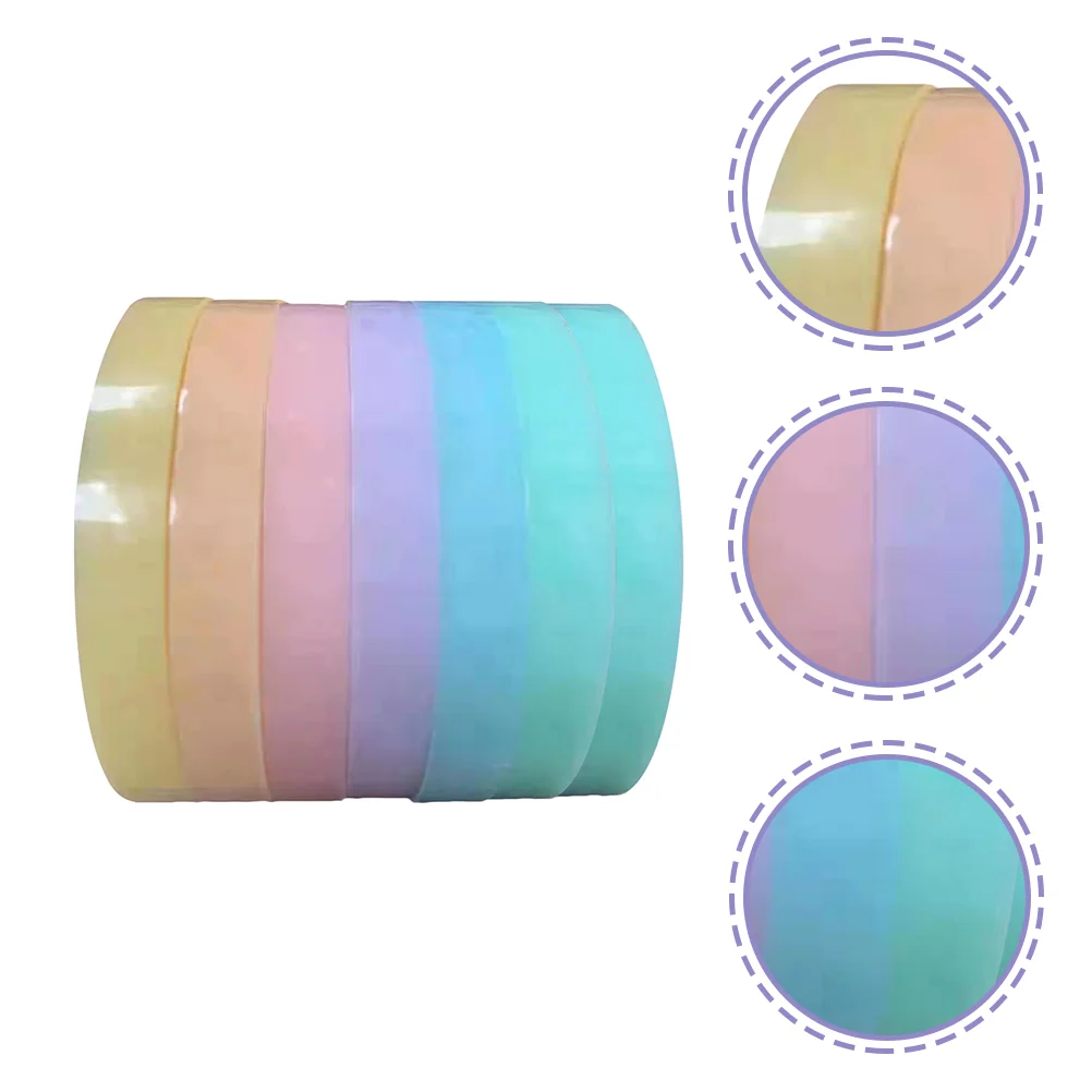 7 Rolls Tape Decompression Ball Masking Sensory Fidget Toys Double Sided Adhesive Colored Pulling