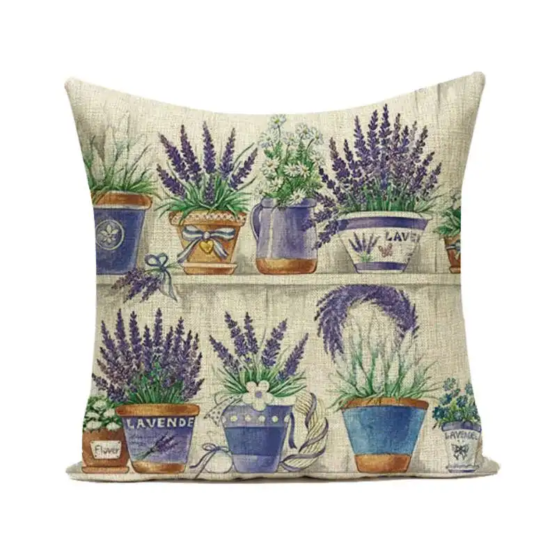 Lavendel Lila Blumen Kissenbezug Lila Blumen Kissenbezug 45x45cm Home Wohnzimmer Kissenbezug für Sofa Home Decor