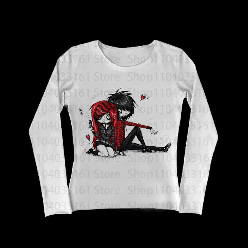 Star Girl Y2k Clothes Women Harajuku Aesthetic Clothing Long Sleeve Women's Cropped 2000s Tops Graphic T Shirts Woman T-shirts
