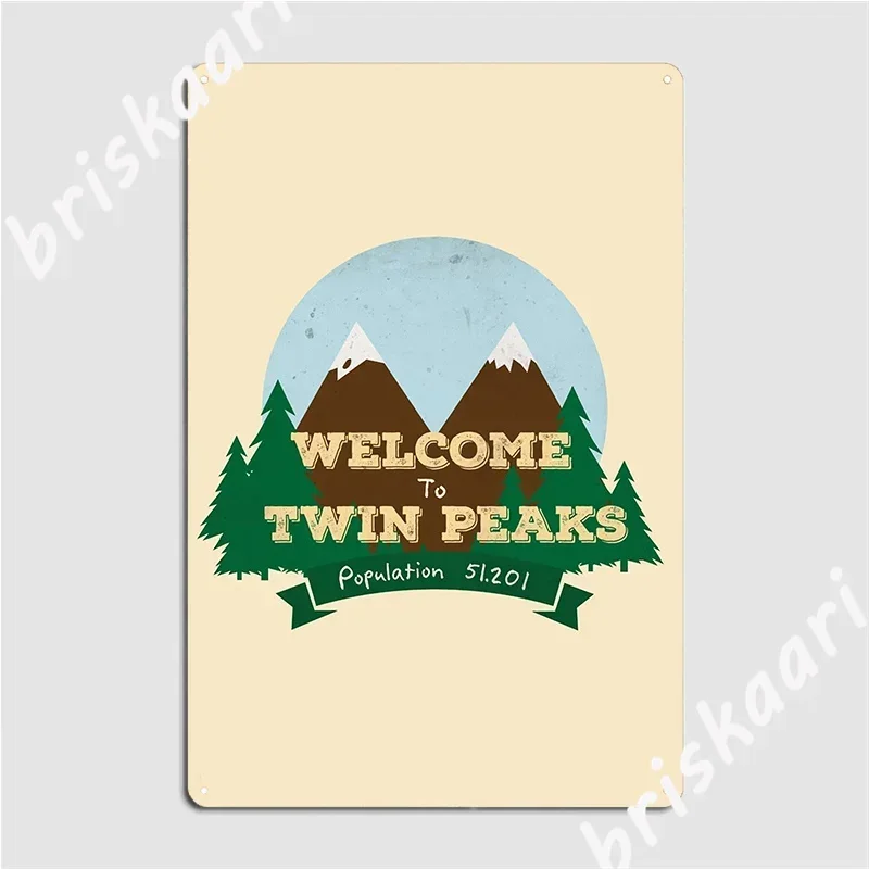 Welcome To Twin Peaks Metal Sign Design Plaques Wall Mural Designer Create Tin Sign Poster