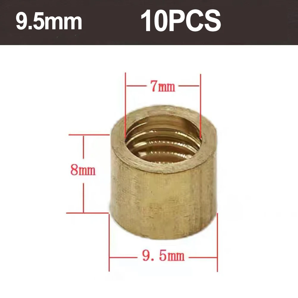 10 Pcs Billiards Cue Brass Tip Hoop Snooker Pool Ferrules Repair Tool 9.5mm/10mm/10.2mm/10.5mm/10.7mm Billiards Cue Brass Tips