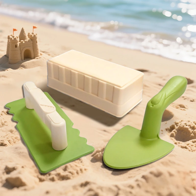 3PCS ชุดฤดูร้อนชายหาดกลางแจ้งของเล่นพลั่ว Sandbox Anti-SLIP Handle Beach สร้างปราสาททรายแม่พิมพ์ Beach Shovel ของเล่น
