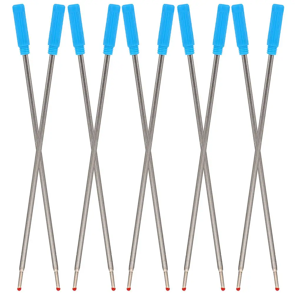 30Pcs Blue Ballpoint Pen Refills Creative Fun Lid Design Smooth Writing Metal PP Material Office School Home Study Notes Drawing