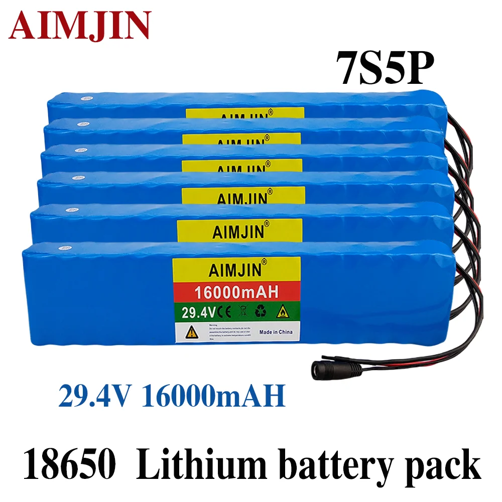 

7S5P 29.4V 16000mah 24V 16ah 18650 Lithium-ion Battery Pack Built-in BMS Electric Bike Unicycle Scooter Wheelchair Motor