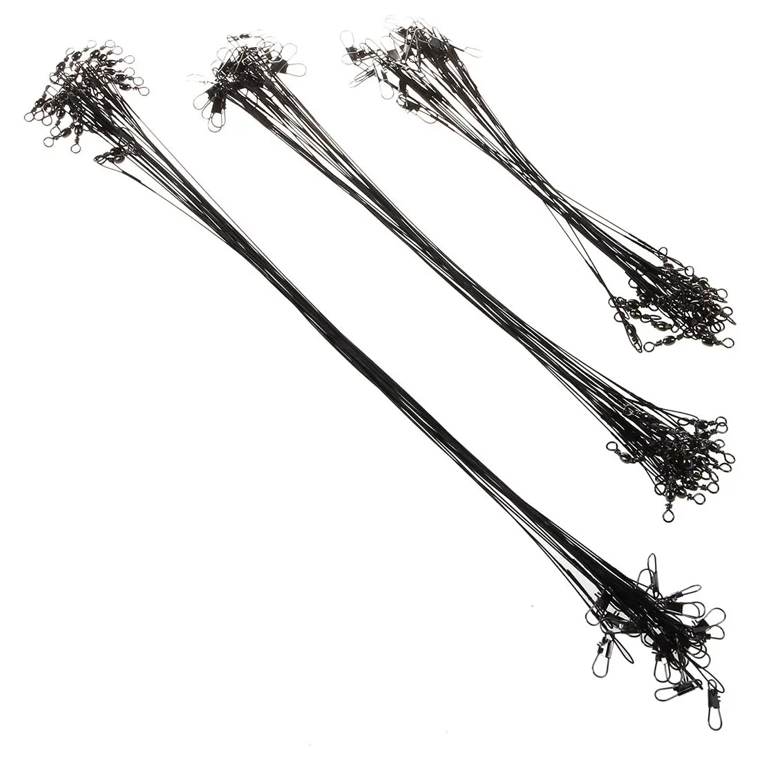 Linha de pesca 60pcs fio de aço inoxidável líder 15/23/30cm linha preta