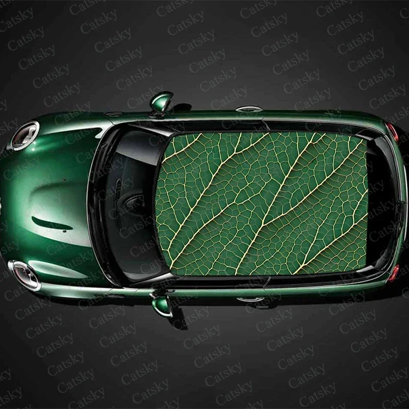

Leaf Vein Pattern Car Roof Sticker Wrap Racing SUV Accessories Packaging Painted PVC Custom Car Graphic Decal