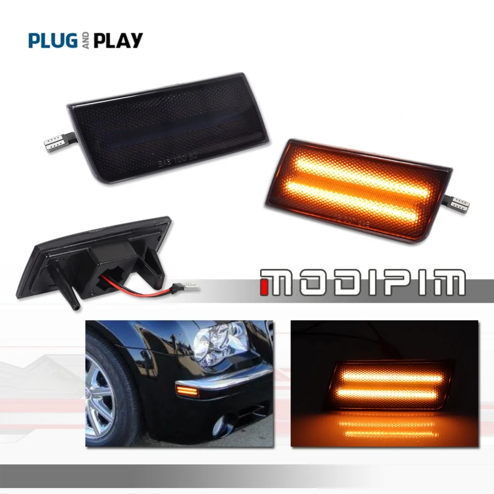 

Car Front Side Marker Parking Lights Fender Flare Indicator Lamps For Chrysler 300 2005-2010 LED Turn Signal Lamp Clearance Lamp