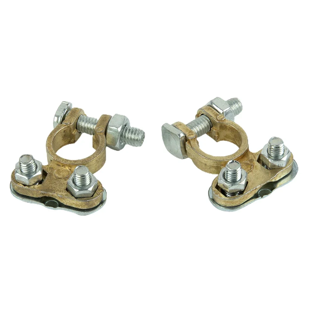 2X Connettori Terminali batteria Morsetti per roulotte Sostituzione 12V/21mm Larghezza testa Ottone/Alluminio Batteria per auto Terminali batteria