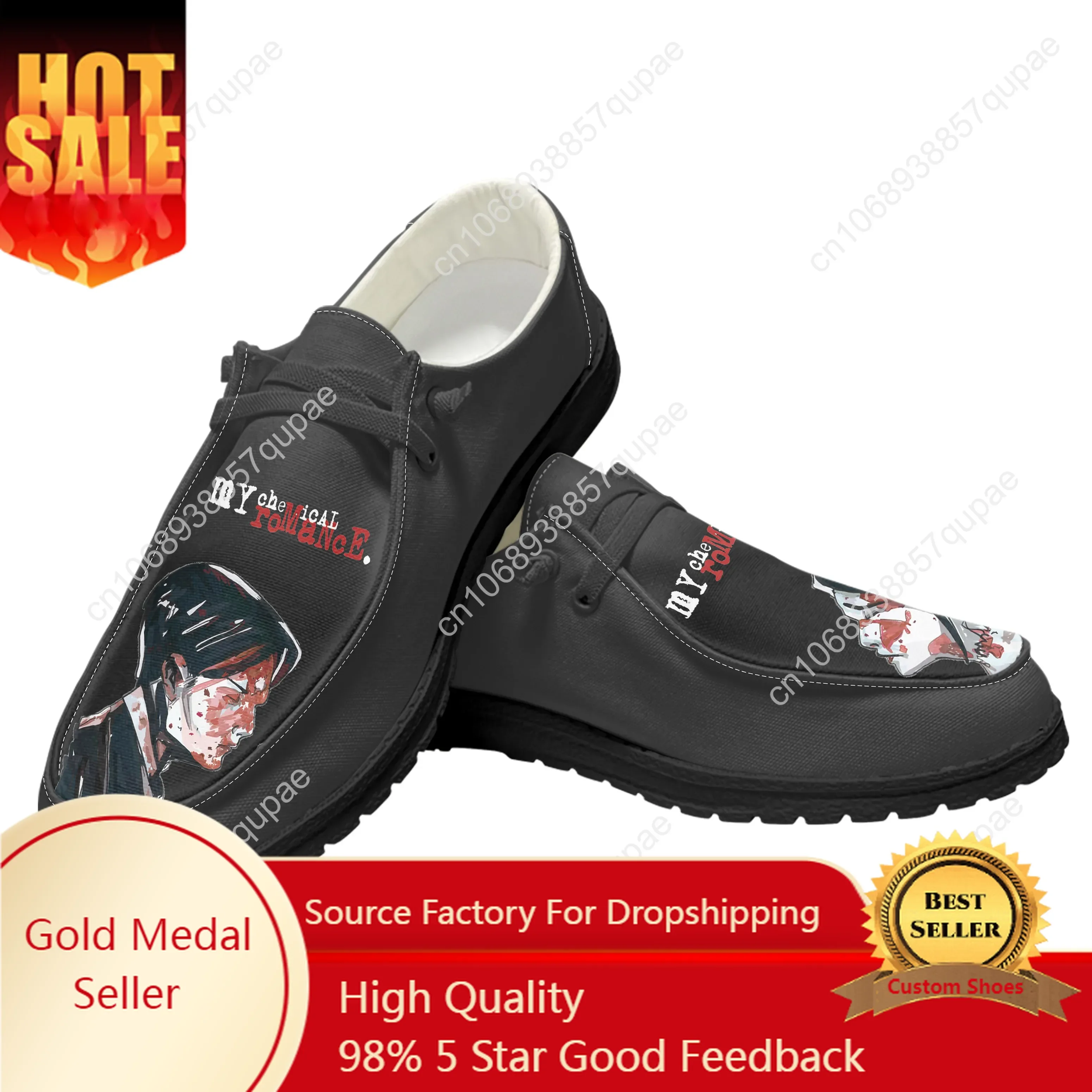 

My Chemical Romance Rock Band Casual Shoes Men Woman Flat Shoe Breathable Outdoor Lightweight Footwear Couple Custom Made Shoe