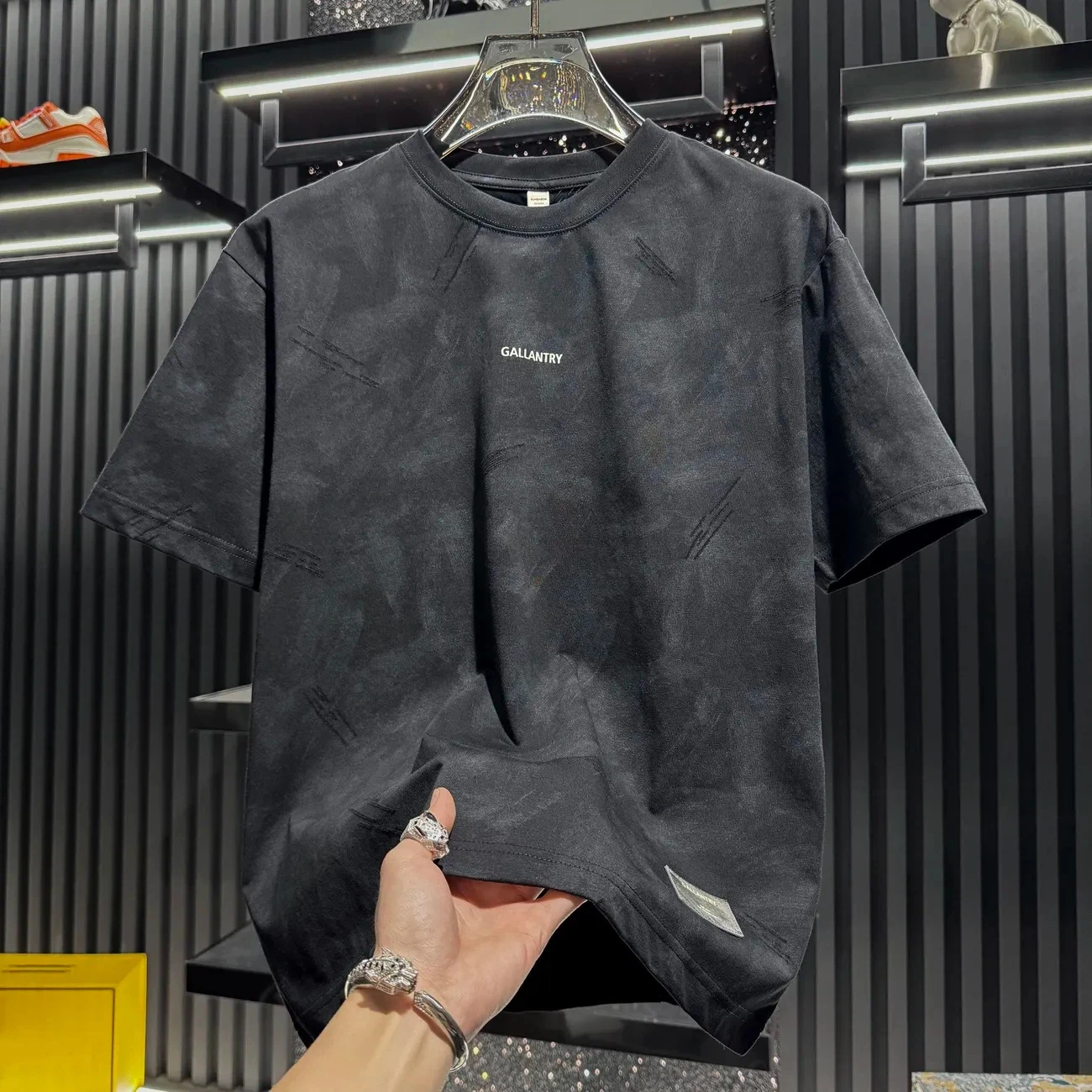 Men's Olive Green Tie Dye T Shirt Casual Short Sleeve Round Neck Tee Breathable Daily Wear