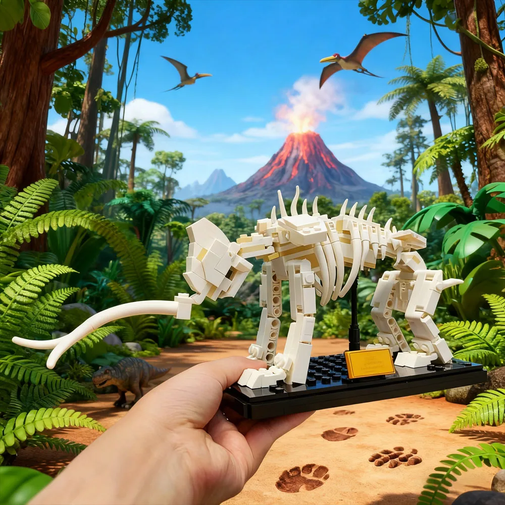 

406pcs Mammoth Fossils Animal Model Building Blocks Juras Park Set Create Decoration Perfect New Year Christmas Gifts