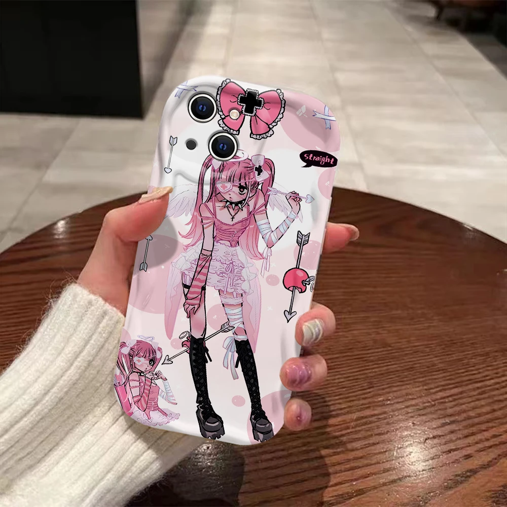 Yk2 Anime Star Girl Kawaii Angel 3D Wave Case For Xiaomi Mi 14 12 12T 11 Lite Poco M6 X6 X5 X4 F4 X3 M3 Pro 4G 5G Soft Cover