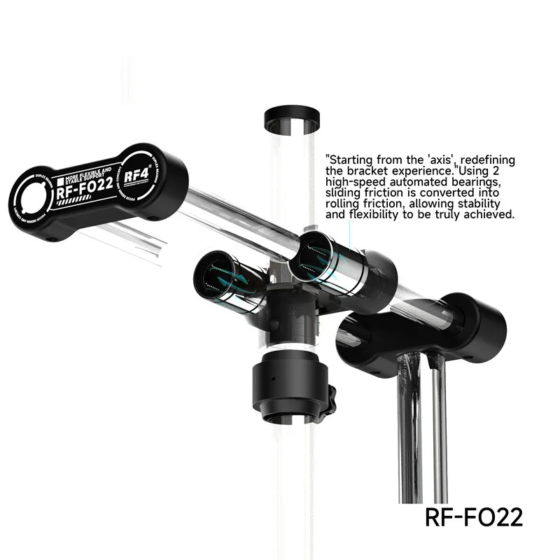 RF4 FO21 FO22 ステレオ顕微鏡スタンド 360 °   回転ユニバーサルダブルアーム顕微鏡ブラケット二軸ホルダーリフティングツール
