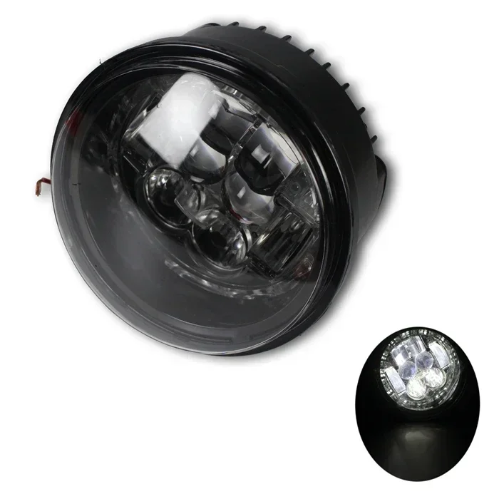 

2025 Hot Sale High Quality Round Black LED Motorcycle Head Lamp Headlight for Primavera Motorcycle Lighting System